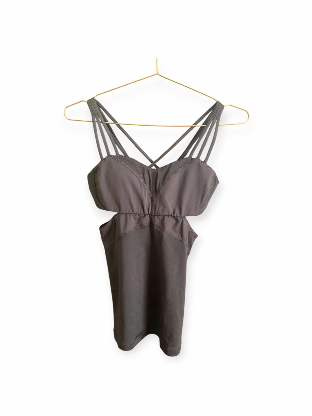 Lululemon Exquisite Tank II Size 4 Black Strappy Yoga Tank NWT